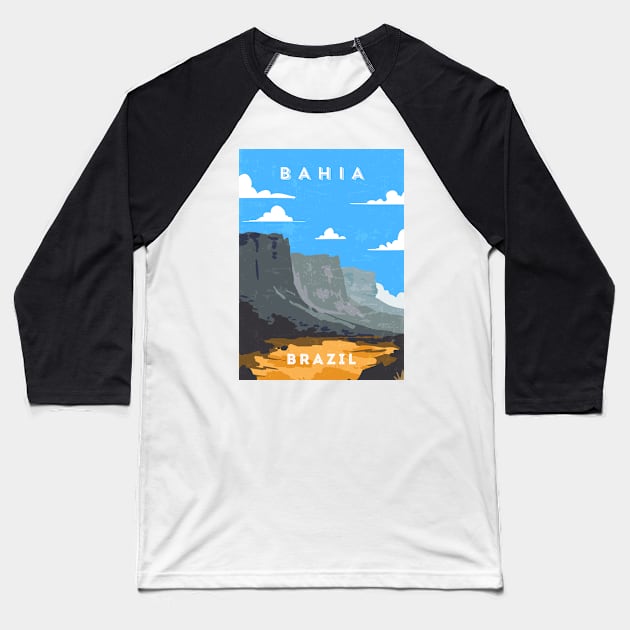 Bahia, Brazil - Retro travel minimalist poster Baseball T-Shirt by GreekTavern